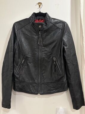 Street Legal Genuine Black Leather Jacket (Size XS/S)